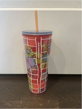 Starbucks Summer 2024 Floral Pool Grid Venti Tumbler